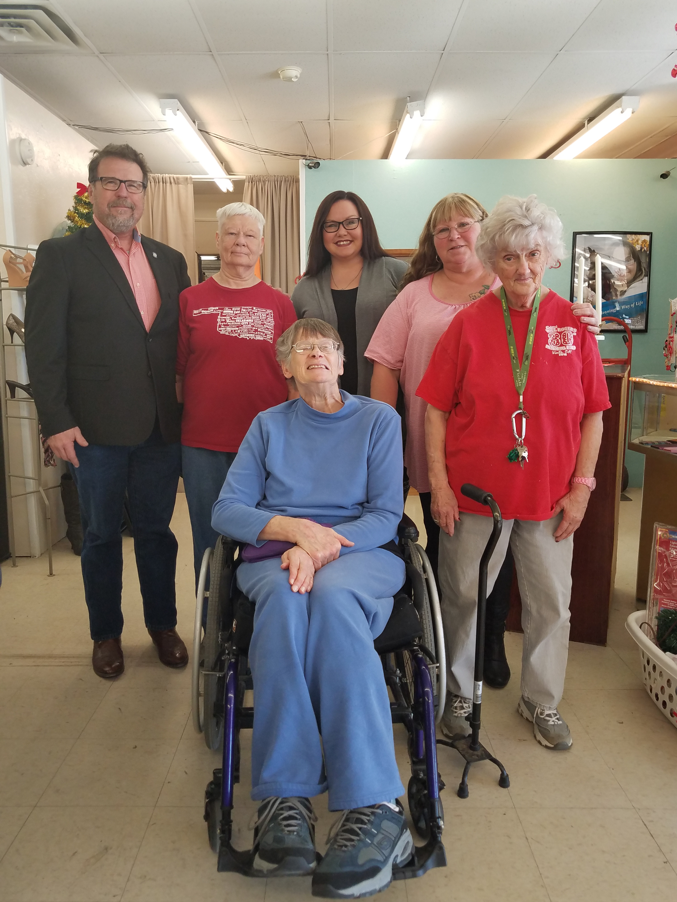 State Senator Micheal Bergstrom joins the staff and residents of Home of Hope in Vinita this week.