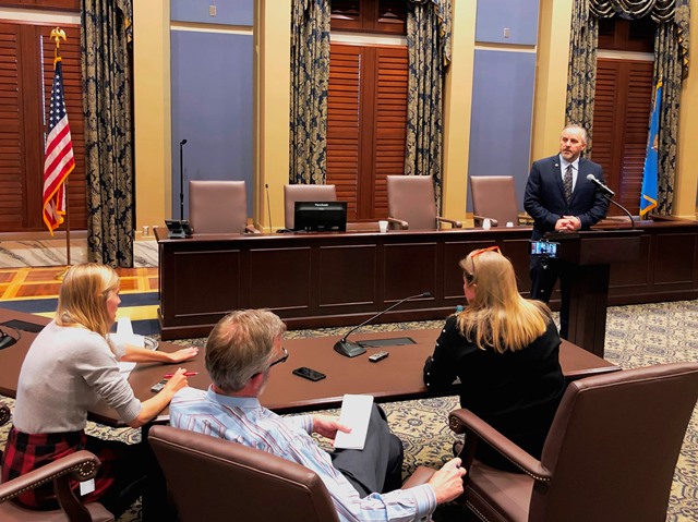 Sen. Pro Tem Greg Treat discusses the 14th week of session with Capitol reporters.