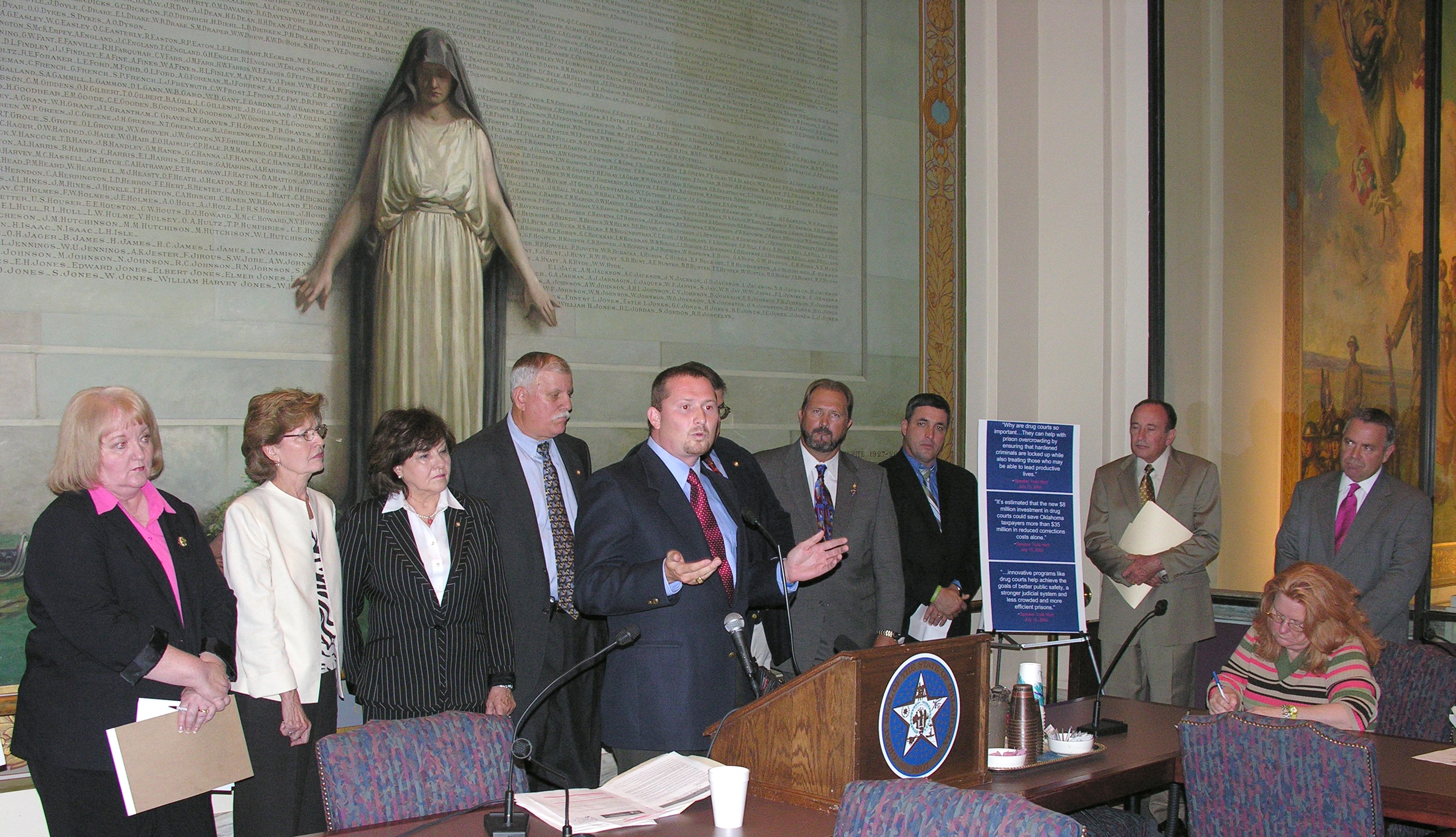 Senate Democratic leaders speak with media.