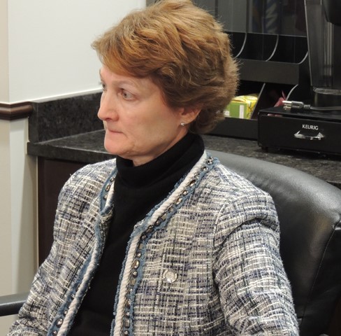 Senate Dem Leader Kay Floyd discusses week three of the session with reporters. 