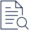 Paper with a magnifying glass